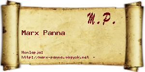 Marx Panna névjegykártya